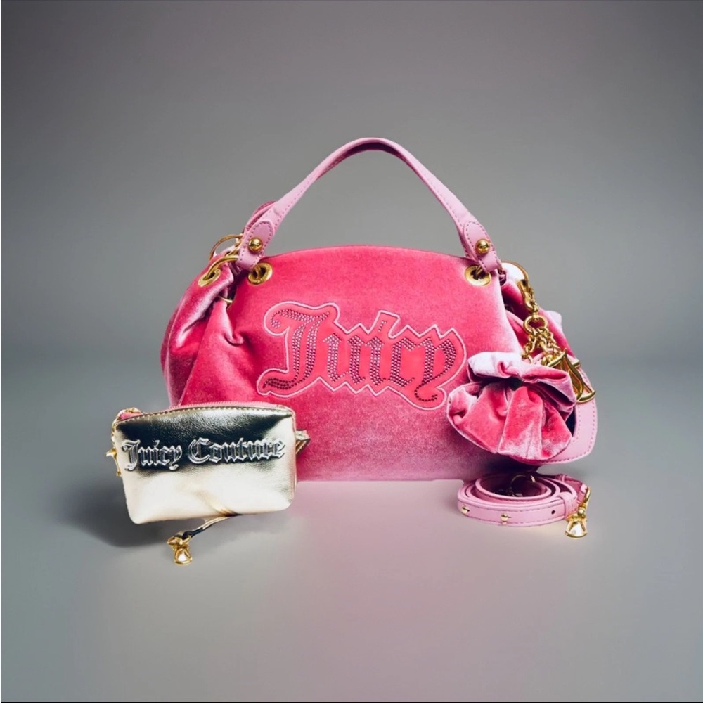 Juicy Couture Pink Shoulder Bag with Gold Accents